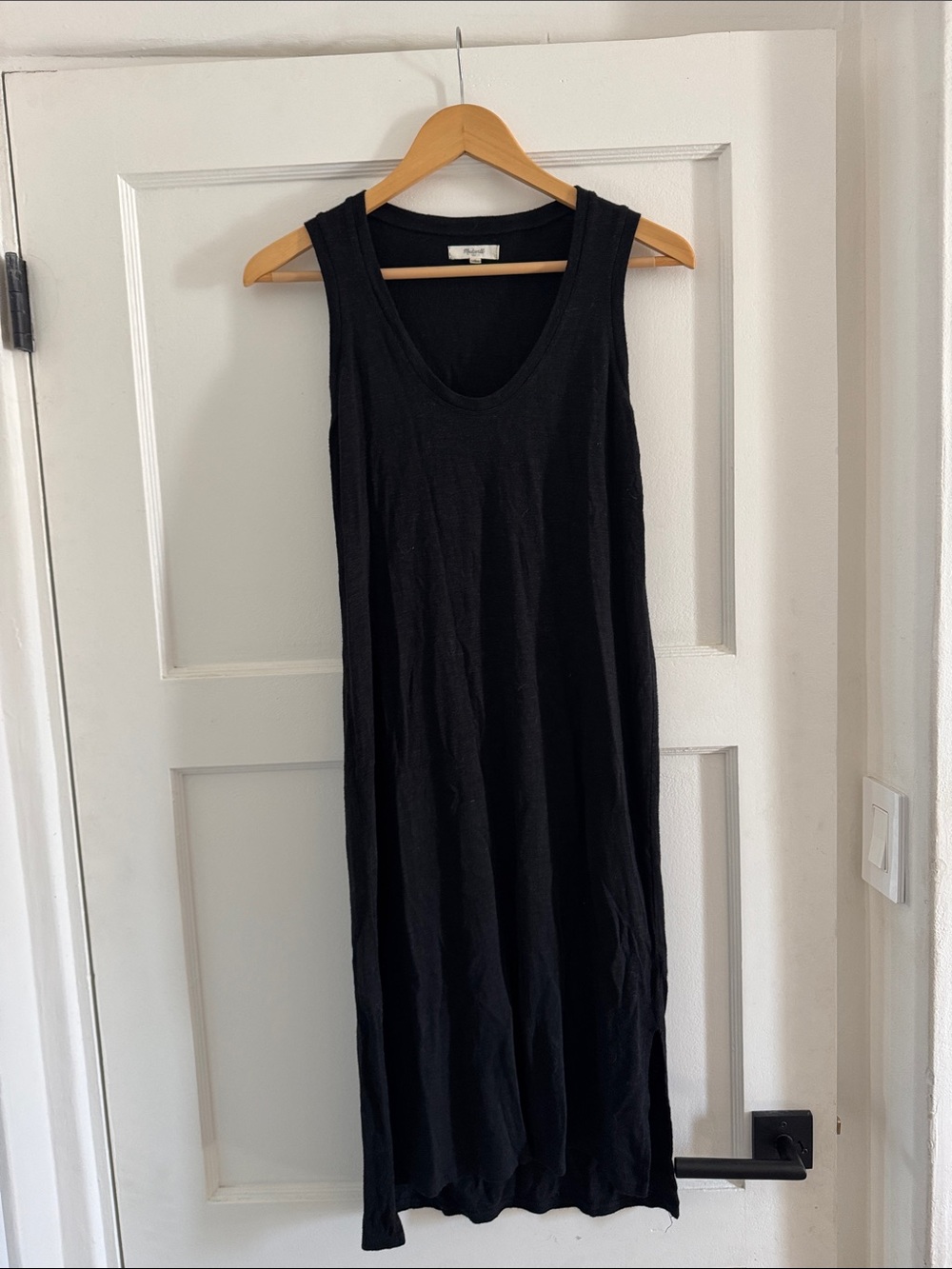 Madewell Black Sleeveless Tank Midi Dress